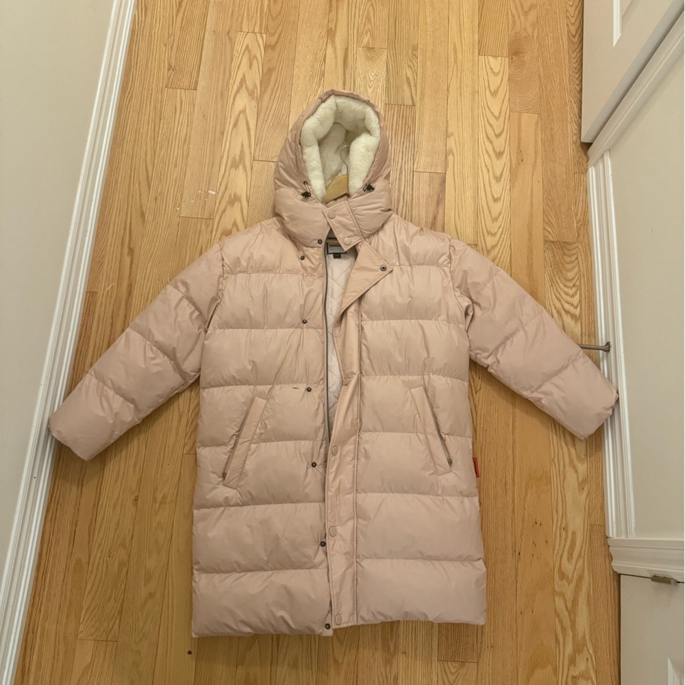 Pink Puffer Coat with Hood